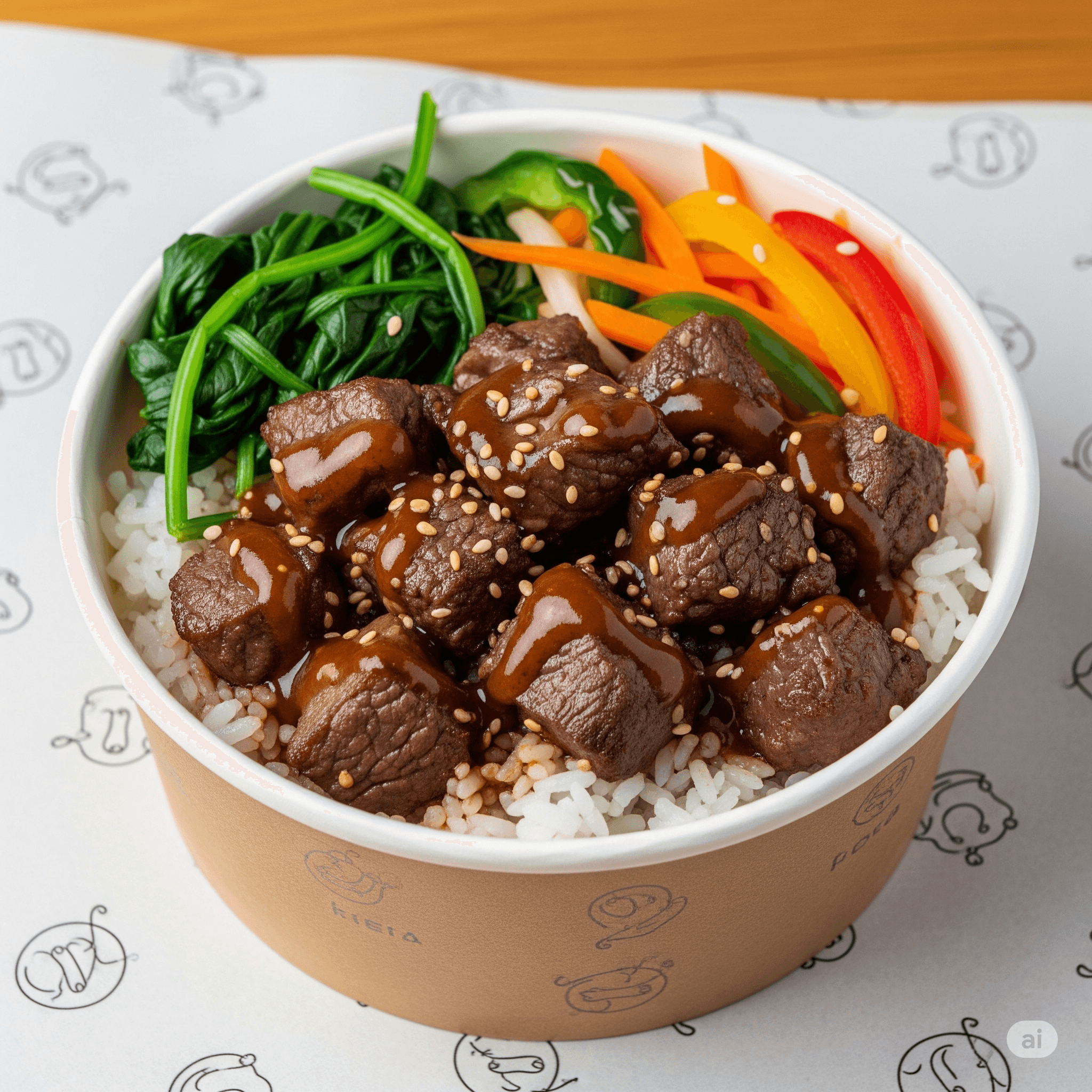스테이크 컵밥